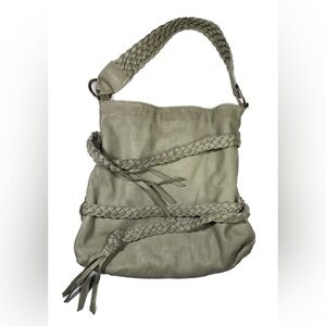 Braided Handle Olive Green Women's Bag